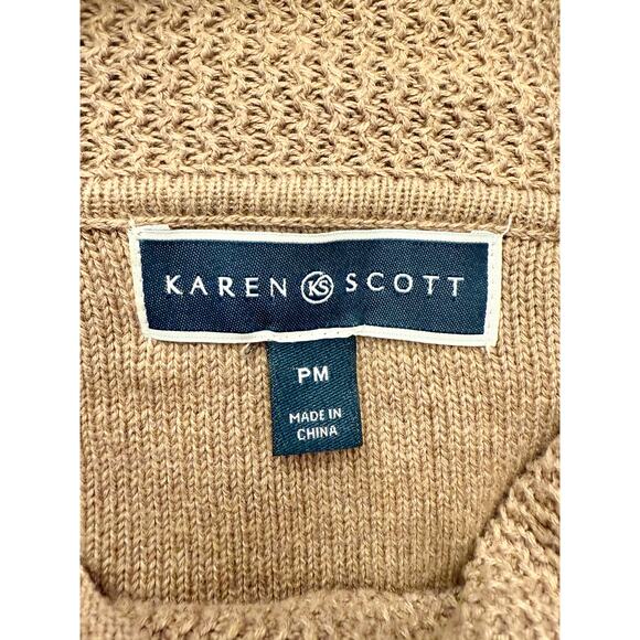 Karen Scott Womens Mocha Turtleneck Long Sleeve Knit Sweater Size Petite Medium - Picture 6 of 9